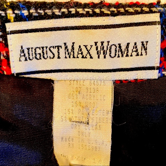 ♥️AUGUST MAX♥️VTG PLAID TWEED CROPPED LINED BLAZER JACKET EUC❣️ - Picture 6 of 6